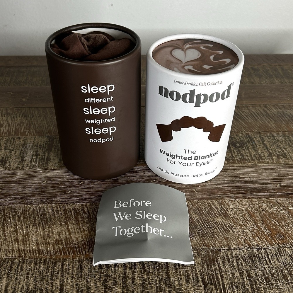 Nodpod Weighted Eye Sleep Mask Velvet Cafe Collection Supima Cotton Limited Ed - Picture 2 of 9